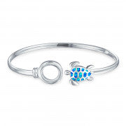 Load image into Gallery viewer, Ocean Blue Sea Turtle Open Cuff Bracelet