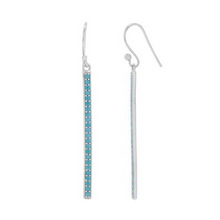 Load image into Gallery viewer, Turquoise Sterling Silver Bar Earrings