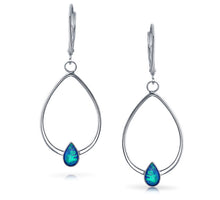 Load image into Gallery viewer, Blue Ocean Opal Drop Design Earrings