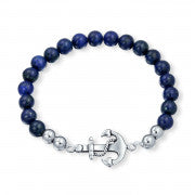 Blue Lapis Stone Stainless Steel Bracelet