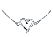 Load image into Gallery viewer, Sterling Silver Open Ribbon Heart Adjustable Bracelet