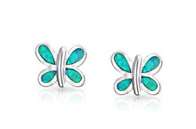 Load image into Gallery viewer, Ocean Blue Butterfly Earrings