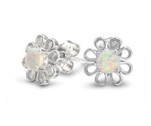 Load image into Gallery viewer, Rainbow Opal Daisy Flower Stud Earrings