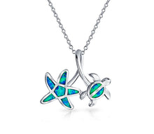 Load image into Gallery viewer, Starfish and Sea Turtle Pendant Necklace