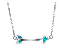 Load image into Gallery viewer, Arrow Necklace with Ocean Blue
