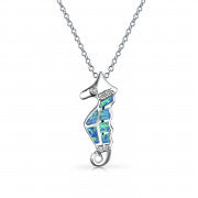 Load image into Gallery viewer, Sterling Silver Seahorse Pendant Necklace