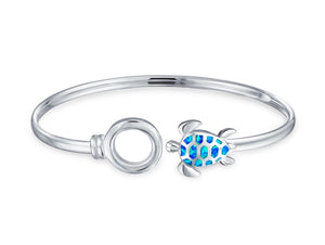 Ocean Blue Sea Turtle Open Cuff Bracelet