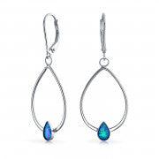 Blue Ocean Opal Drop Design Earrings