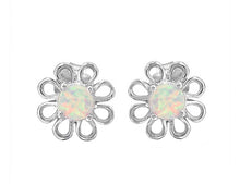 Load image into Gallery viewer, Rainbow Opal Daisy Flower Stud Earrings