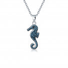 Load image into Gallery viewer, Seahorse Spinal Turquoise Pendant Necklace