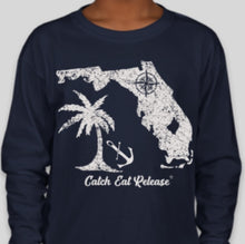 Load image into Gallery viewer, Youth Long Sleeve FL Destination Design T-shirt
