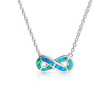 Load image into Gallery viewer, Ocean Blue Opal Infinity Necklace