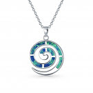 Spiral Ocean Blue Charm Necklace