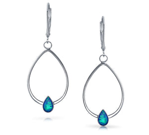 Blue Ocean Opal Drop Design Earrings