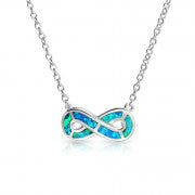 Ocean Blue Opal Infinity Necklace