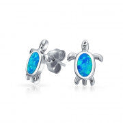 Ocean Blue Turtle Stud Earrings