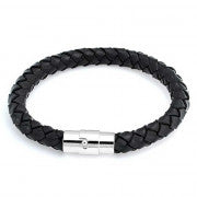 Load image into Gallery viewer, Leather Cord Stainless Steel Bracelet