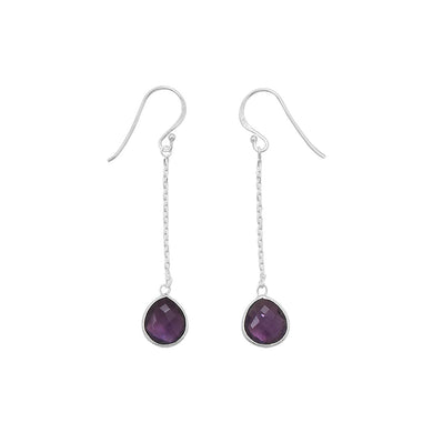 Sterling Silver Amethyst Drop Earrings