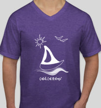 Load image into Gallery viewer, Unisex Vneck T-Shirt Sailboat Design