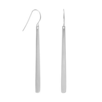 Sterling Silver Polished Tapered Matchstick Earrings