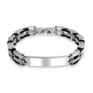 Mens Stainless Steel Bicycle Chain ID Bracelet