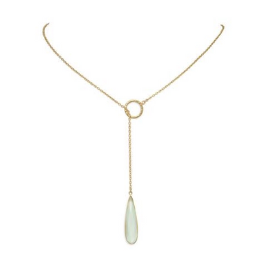 Lariat Necklace with Chalcedony Drop
