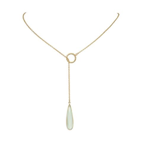 Lariat Necklace with Chalcedony Drop