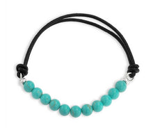 Load image into Gallery viewer, Turquoise Genuine Leather Stretch Bracelet