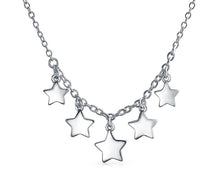 Load image into Gallery viewer, Star Dangle Sterling Silver Necklace