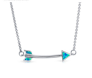 Arrow Necklace with Ocean Blue