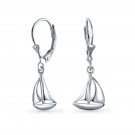 Sterling Silver Sailboat Leverback Earrings
