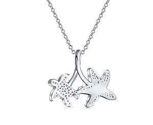 Starfish and Sea Turtle Pendant Necklace