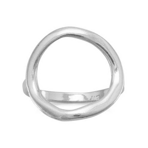 Sterling Silver Textured Open Circle Ring