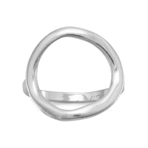 Sterling Silver Textured Open Circle Ring
