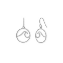 Load image into Gallery viewer, Wave Outline Dangle Earrings
