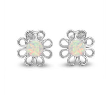 Load image into Gallery viewer, Rainbow Opal Daisy Flower Stud Earrings