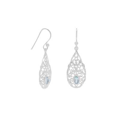 Sterling Silver Earrings with Blue Topaz
