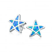Load image into Gallery viewer, Starfish Ocean Blue Earrings