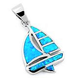 Load image into Gallery viewer, Rhodium Plated Sterling Silver Sailboat Charm