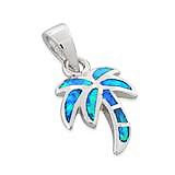 Rhodium Plated Sterling Silver Small Palm Tree Charm