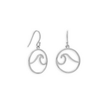 Load image into Gallery viewer, Wave Outline Dangle Earrings